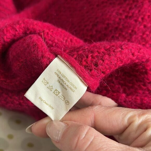 Free People All Mine Alpaca Sweater Pullover Oversized Raspberry Balloon Sleeves - Picture 6 of 6